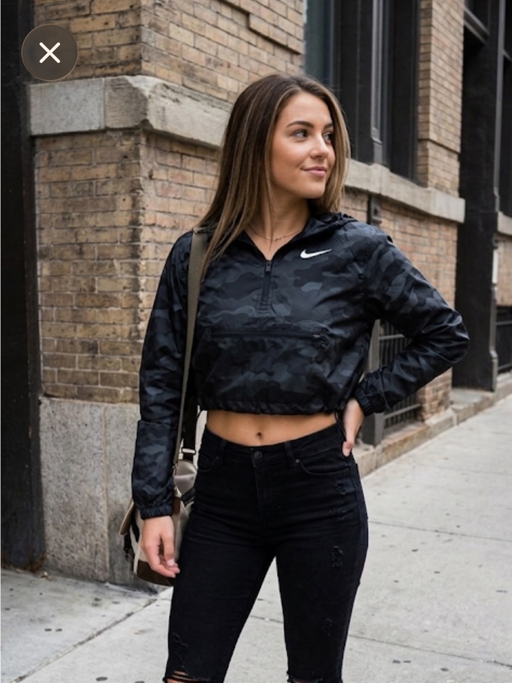 Nike Black Hooded Anorak Pullover Jacket